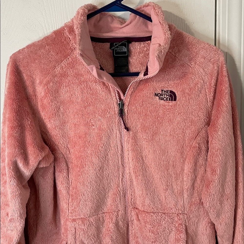 The North Face M Osito Bubble Gum Pink Fuzzy Fleece Jacket Size Medium Women - Picture 5 of 10